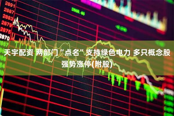 天宇配资 两部门“点名”支持绿色电力 多只概念股强势涨停(附股)